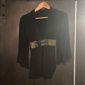 Black Top - dress with Gold Accents by Sky size: XS